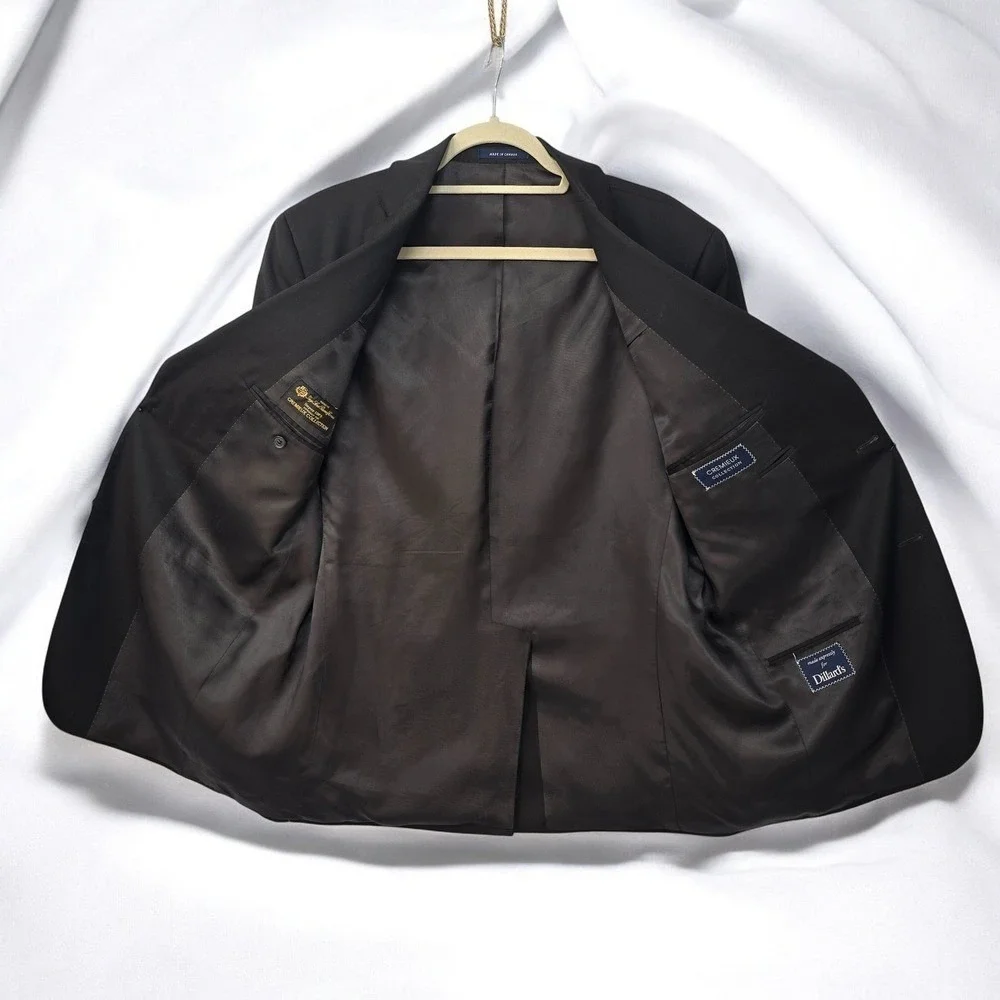 Cremieux Collection Loro Piana Super 130s Wool Blazer Mens 42R‎ Black Denver CT